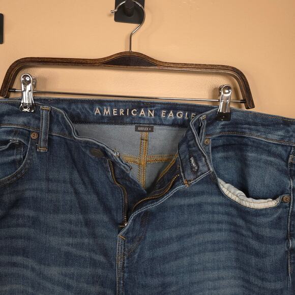 American Eagle Airflex+ Medium Wash Original Straight Jeans Size 40x32 - Picture 8 of 10